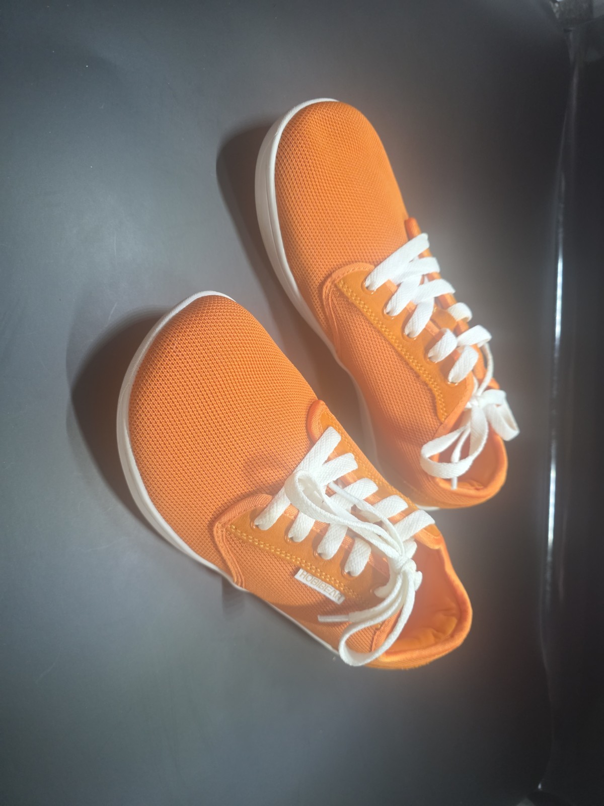 Hobibear Women’s Orange/White Mesh Lace-Up Low Top Sneakers GS6968 Size 7