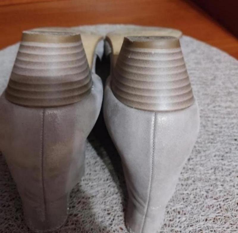 Women Gabor Open Toe Booties Grey Textile 40.5