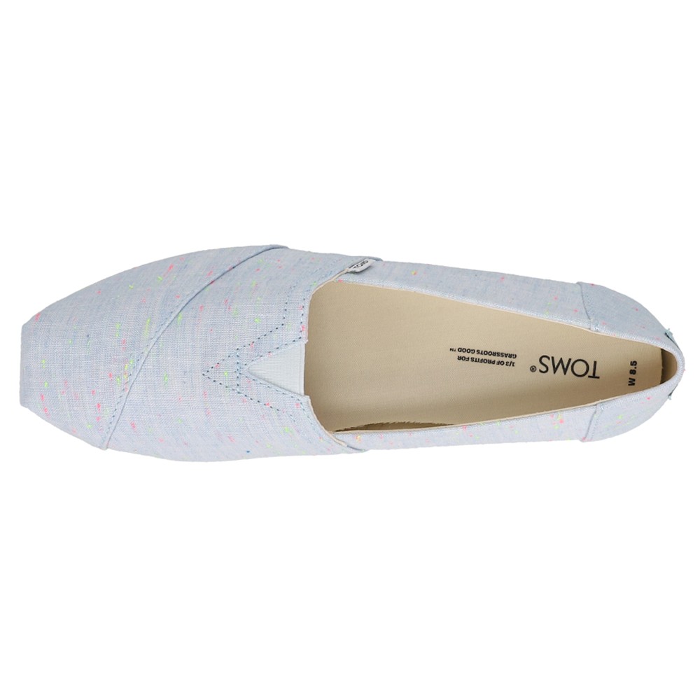 TOMS Alpargata Canvas Slip On Womens Blue Flats Casual 10017740T