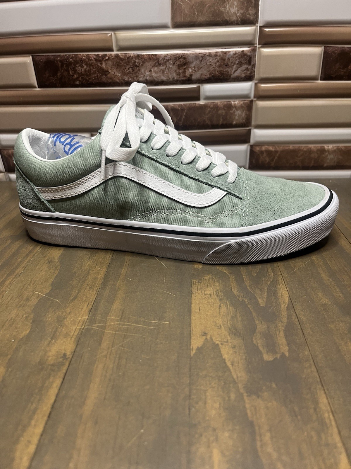 VANS Old Skool Shoe Size 9 Women Size 7.5 Men Mint Green Low Top Gently Used