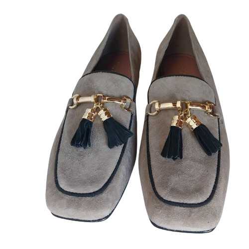 WOMEN’S LOAFER – ANAIS SUEDE LEATHER WITH ROUGH TASSEL BLUE
