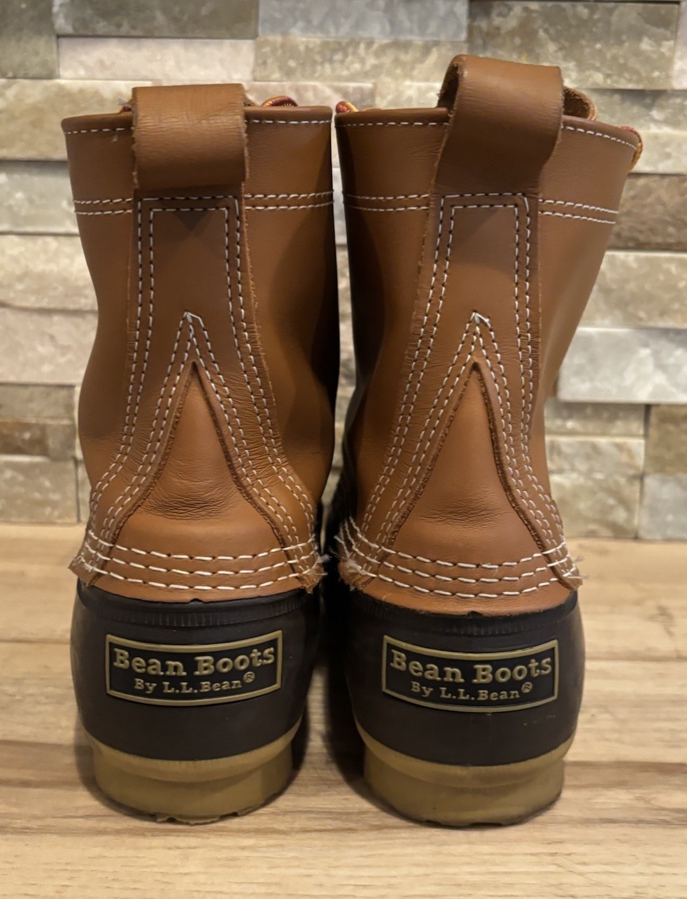 LL BEAN Boot Women’s Waterproof Duck Size 9 Brown 8″ Leather USA Made Nice Con