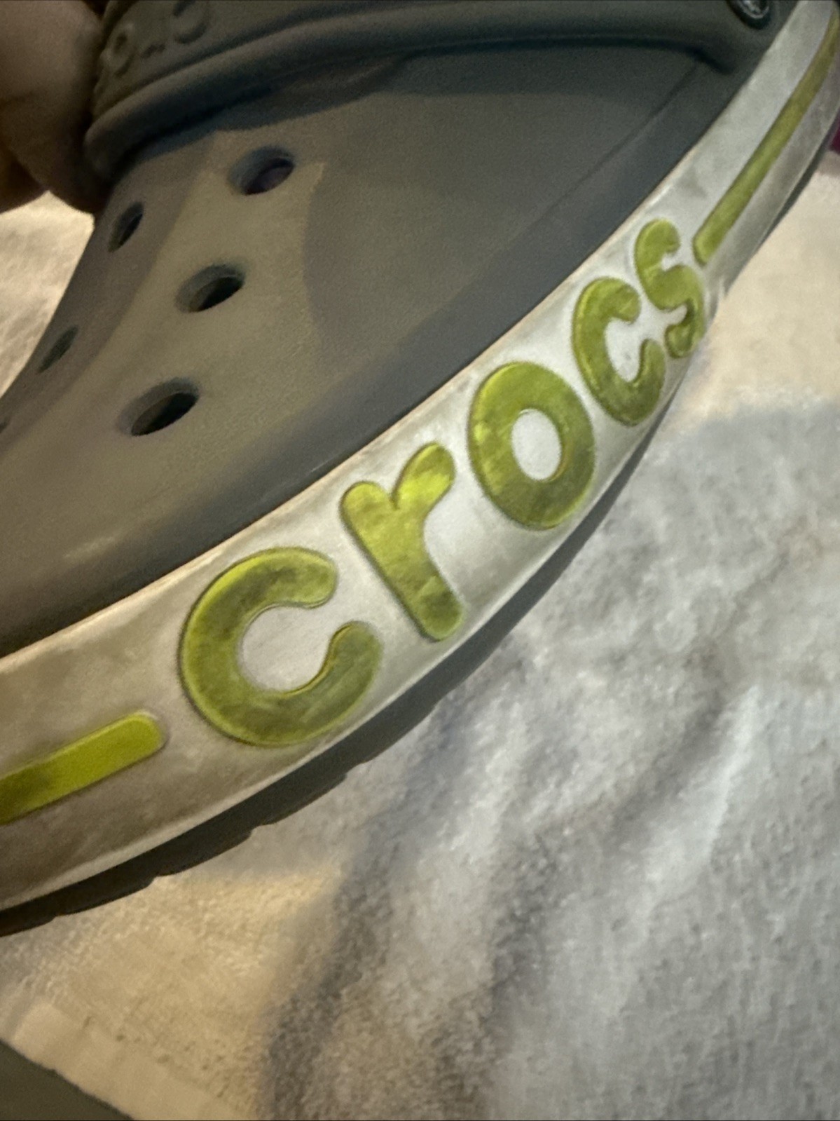 Crocs Bayaband Clog Slate Gray & Lime Punch Unisex M 11 W 13