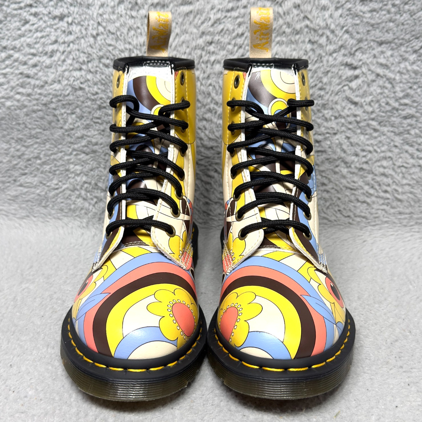 Dr Martens 1460 Retro Ray Kemble Womens Size 7 Vegan Ankle Boots Eye Mushroom