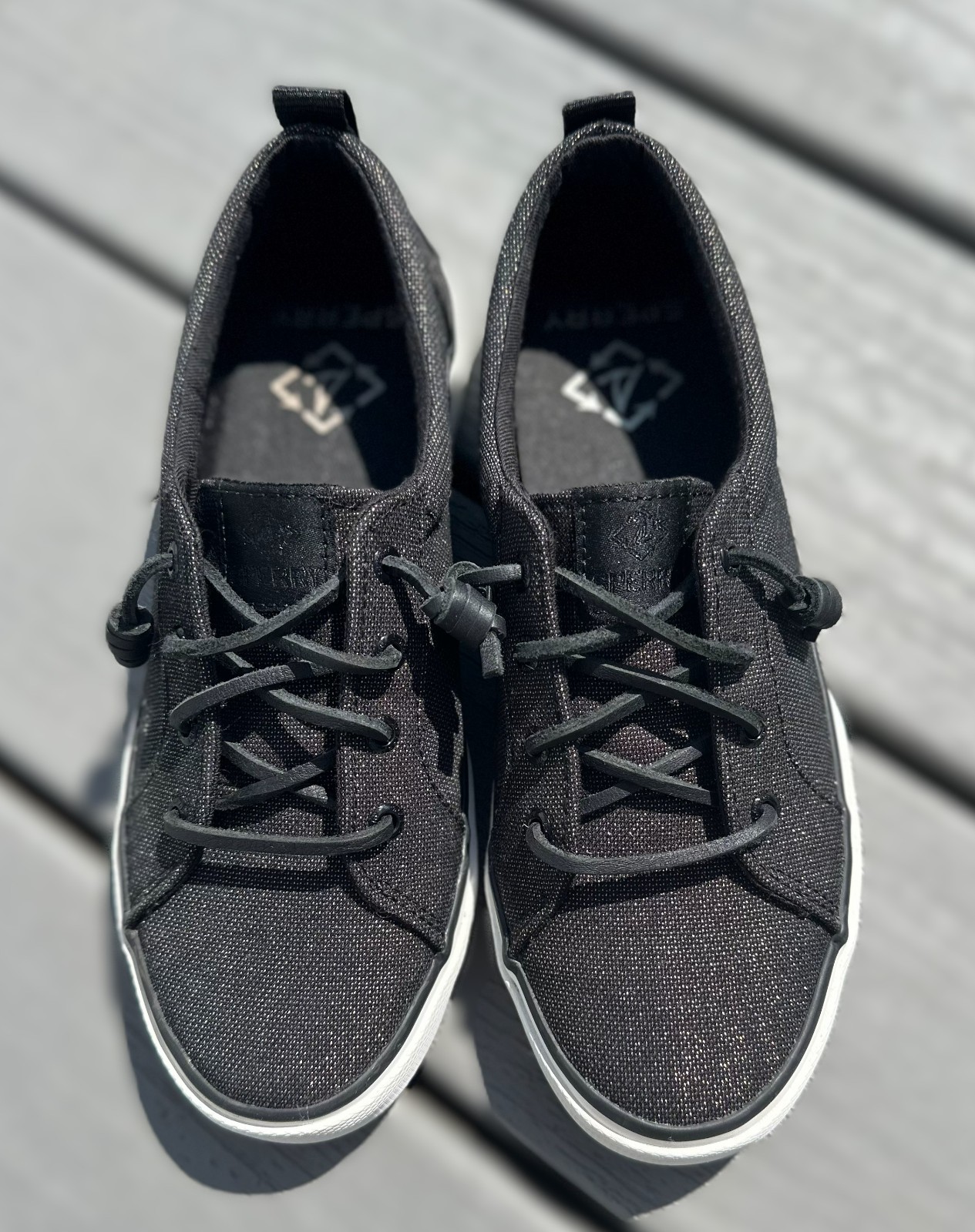 Sperry Top-Sider Pier Wave Slip-On Sneakers Women’s Size USA 7 Black Iridescent