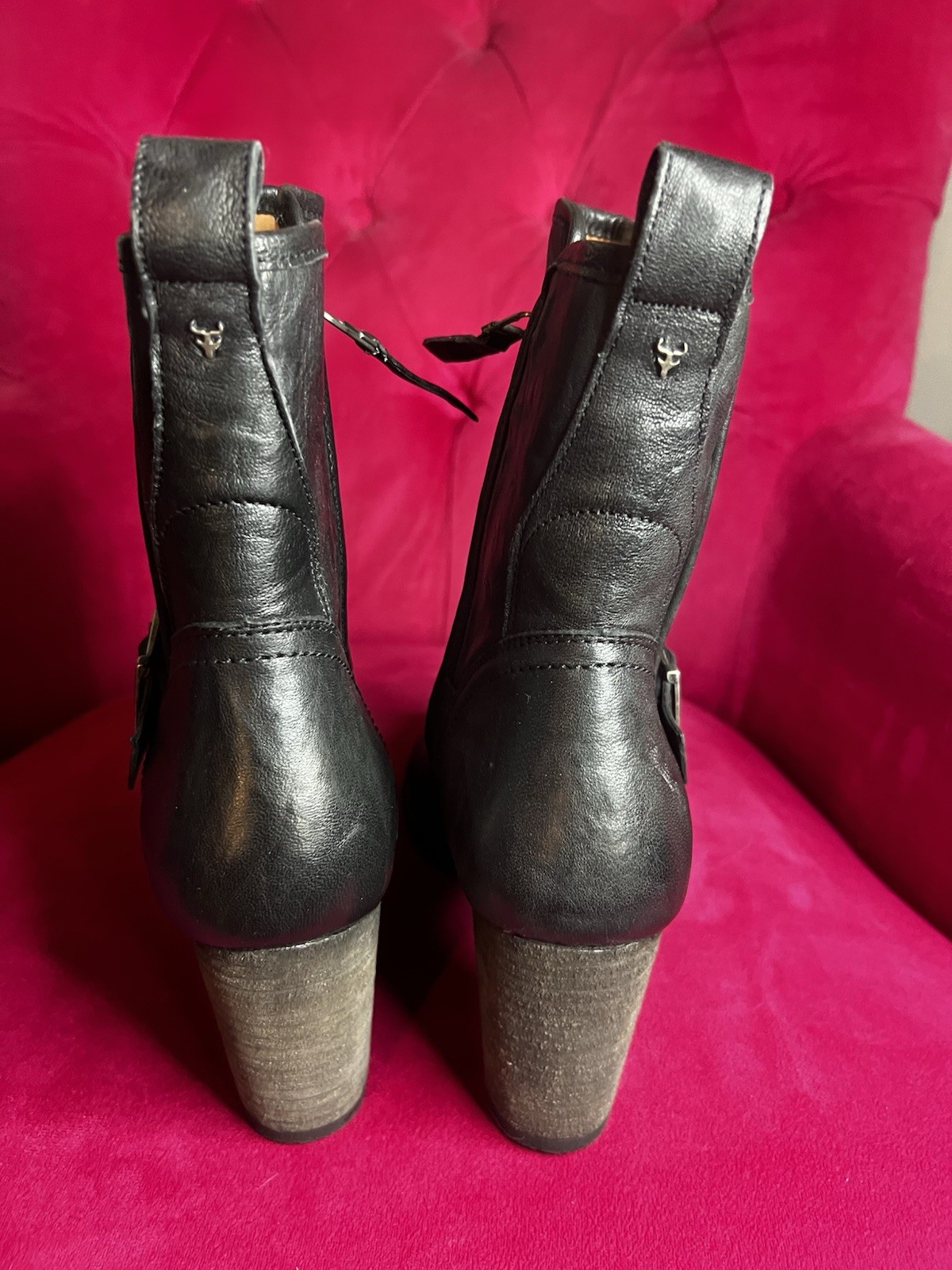 Trash Becca In Black Italian Washed Sheepskin Leather Size 10, never worn