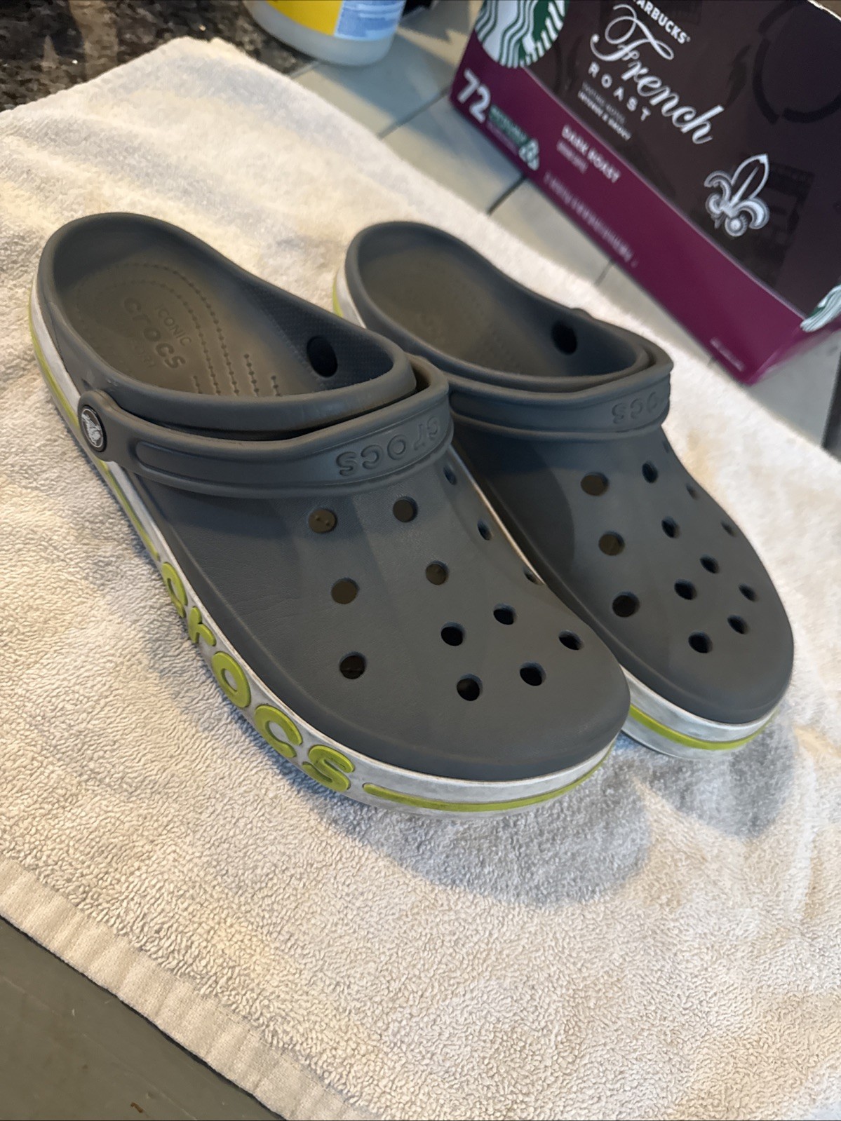 Crocs Bayaband Clog Slate Gray & Lime Punch Unisex M 11 W 13