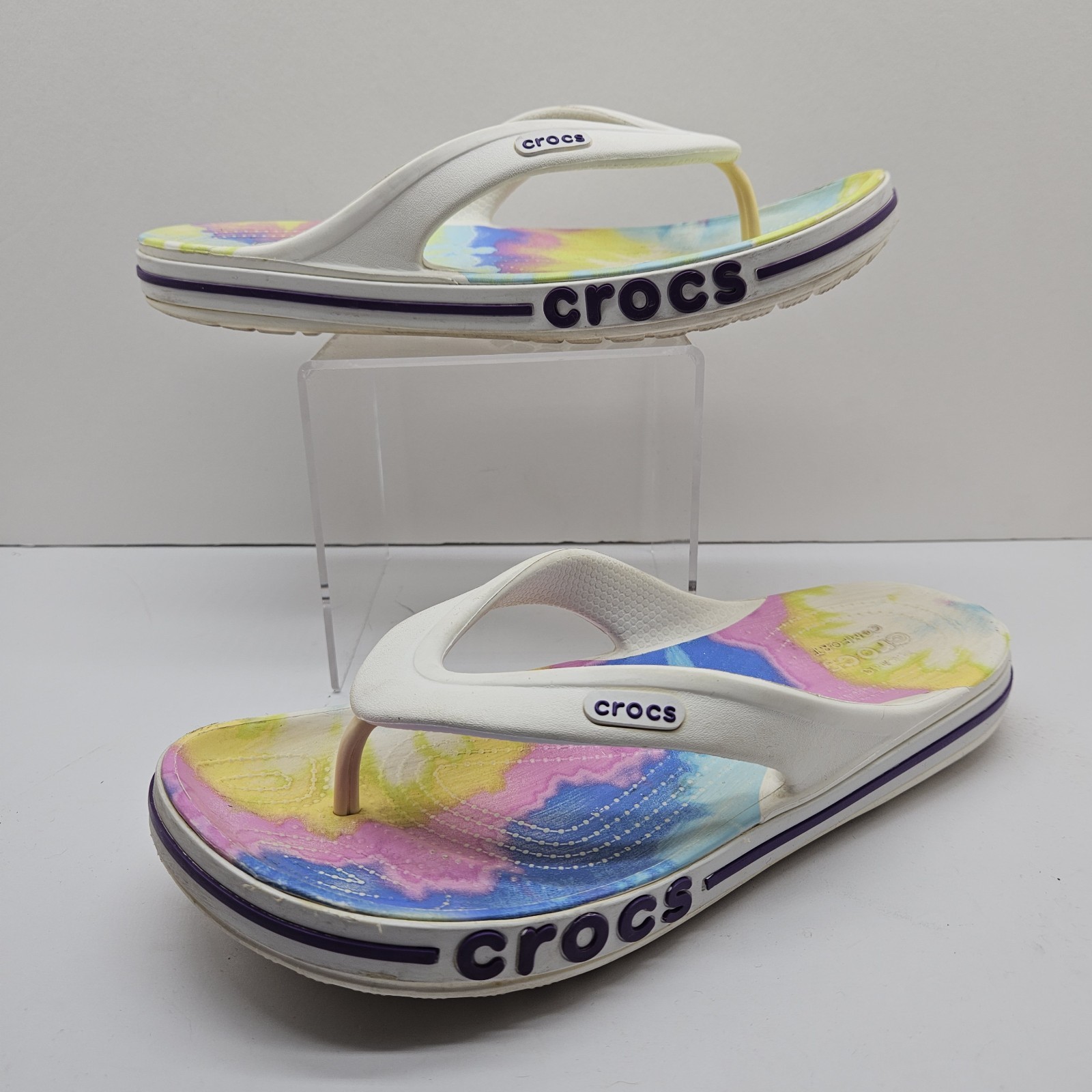 Crocs Bayaband Tie Dye Mania Flip Flops Shoe Thongs M7 W9