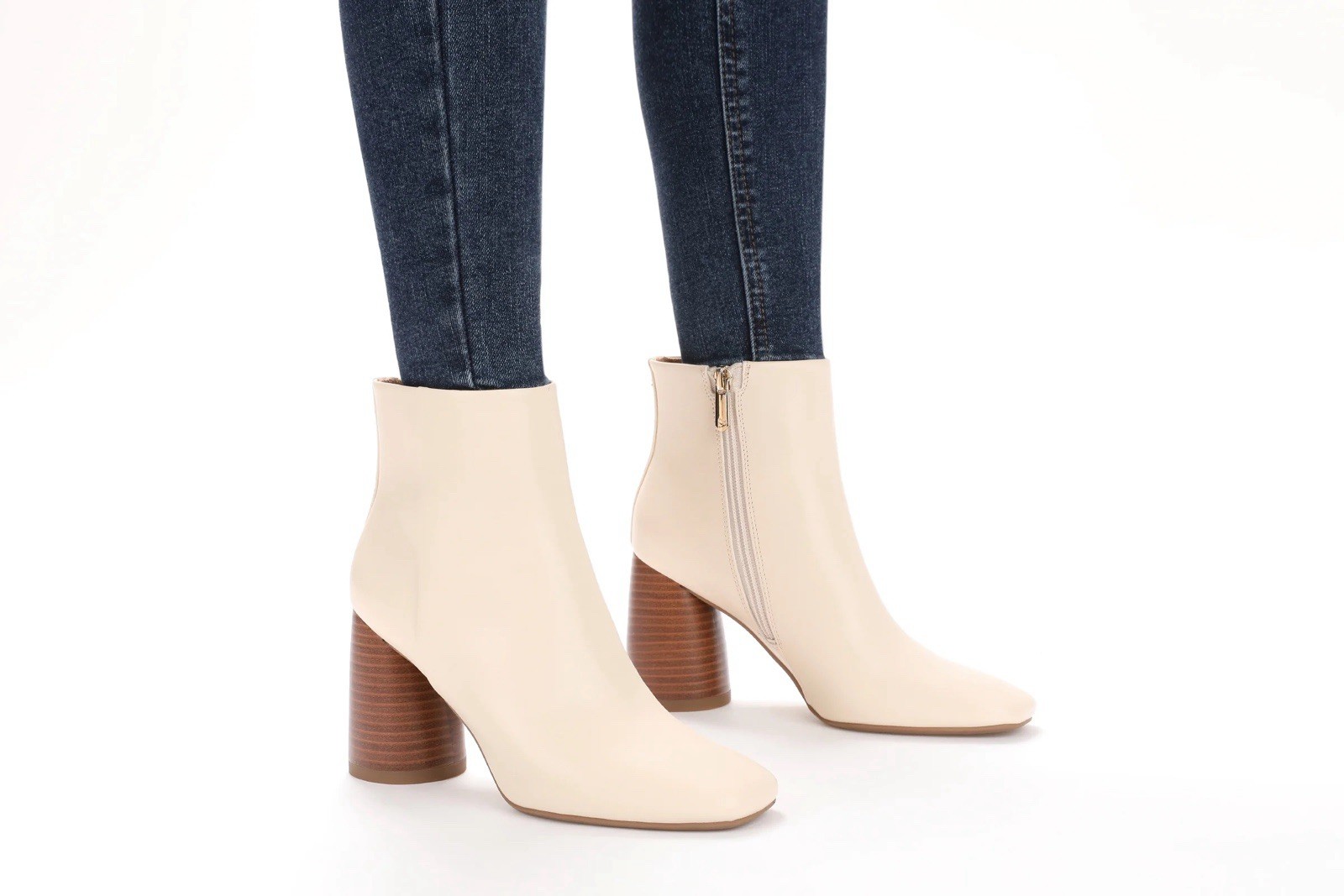 Sam & Libby Women’s Size 10 Carlson Vanilla Ankle Boot Chunky Round High Heel