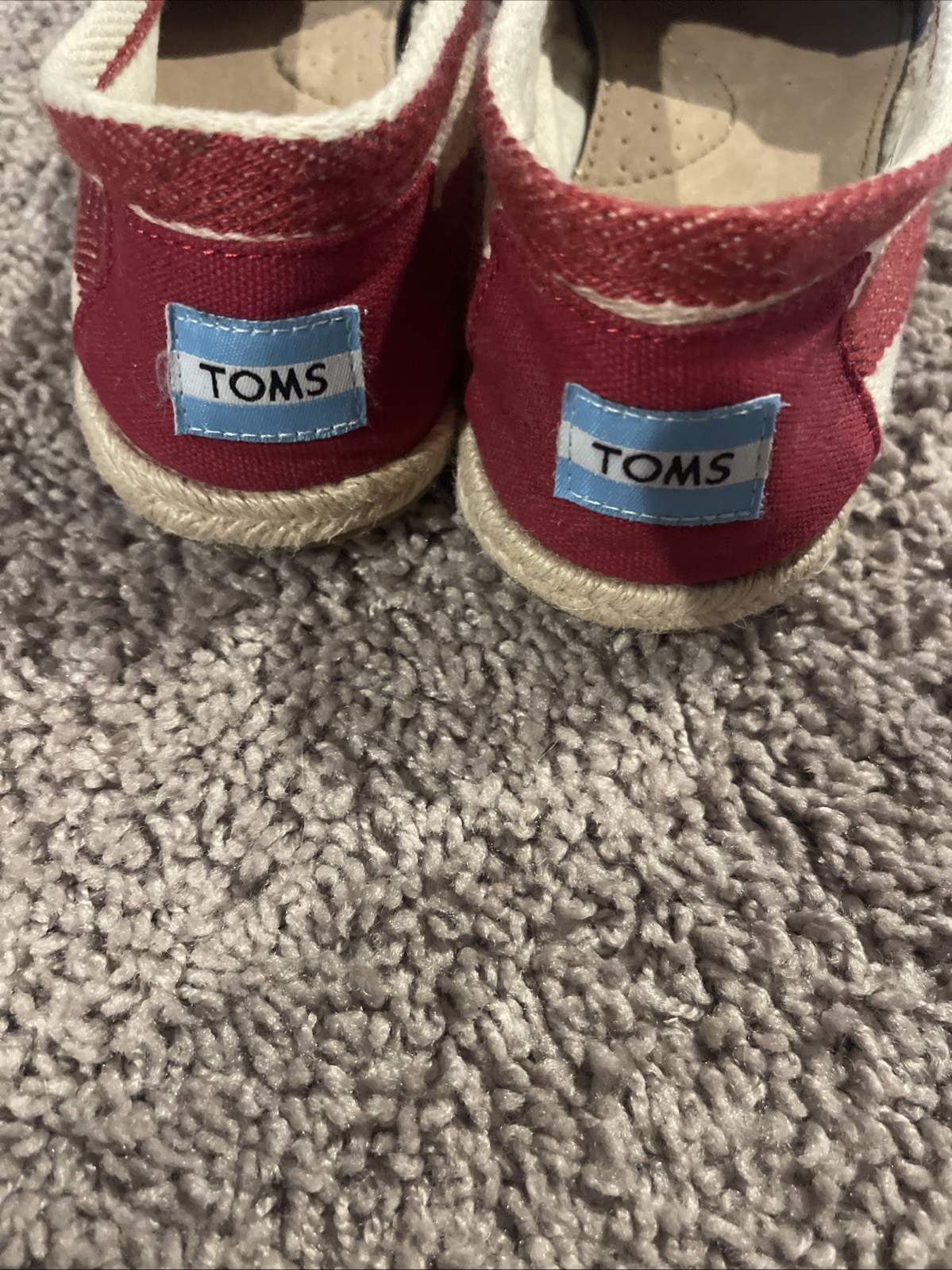 TOMS Classic Women’s Size 9 M Red Canvas Casual Comfort Flats Slip On Shoes