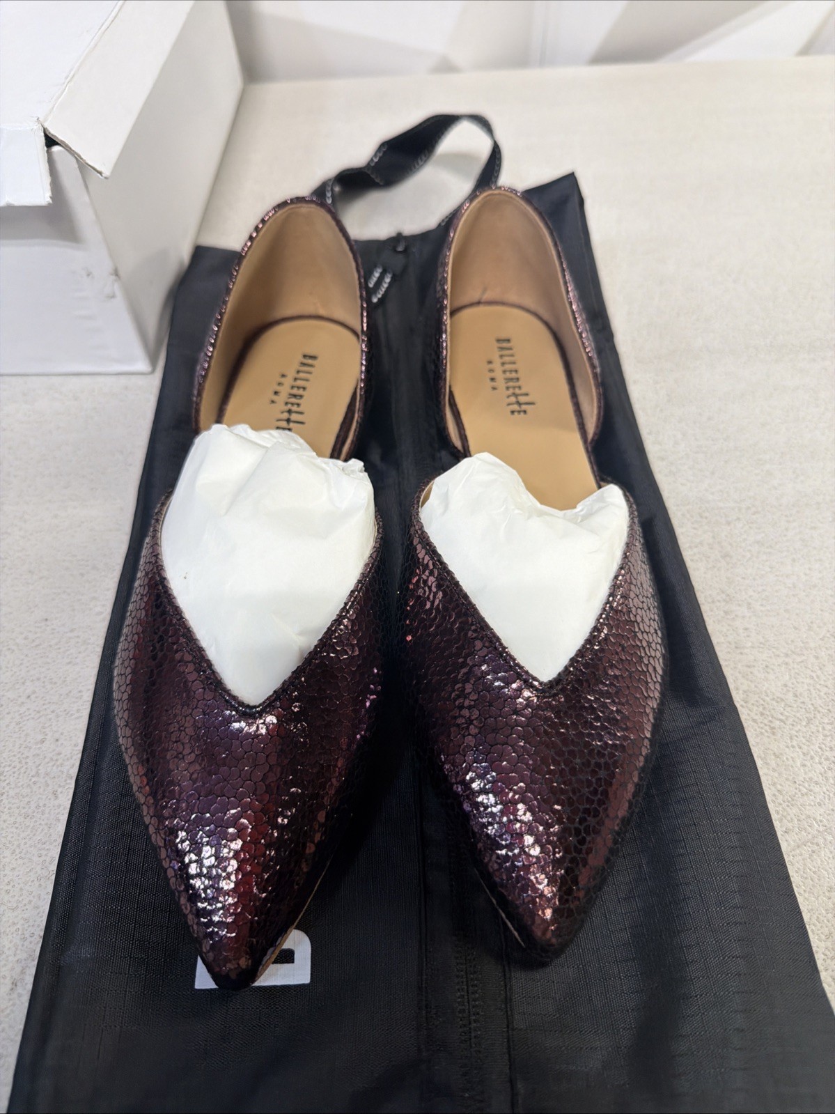 BALLERETTE FLATS OPEN PLUM PURPLE Size 8 NEW