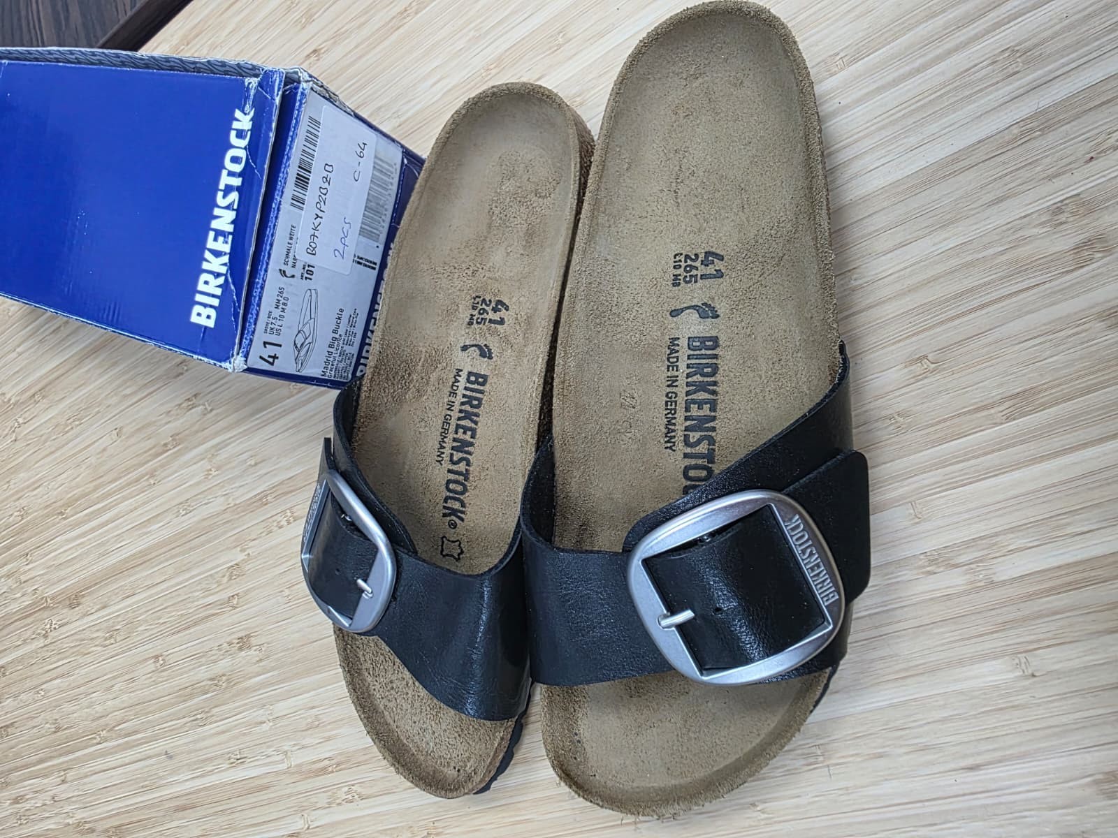 Birkenstock Madrid Big Buckle Black Graceful Licorice Sandal SIZE EU 41/US W10
