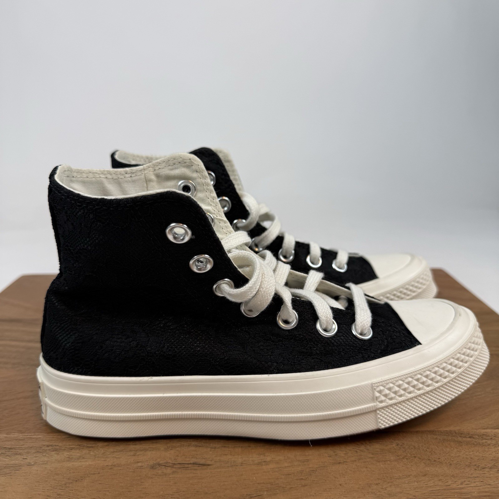 New Womens Converse Chuck 70 Hi Egret Total Eclipse Black Shoes Size 5.5 M