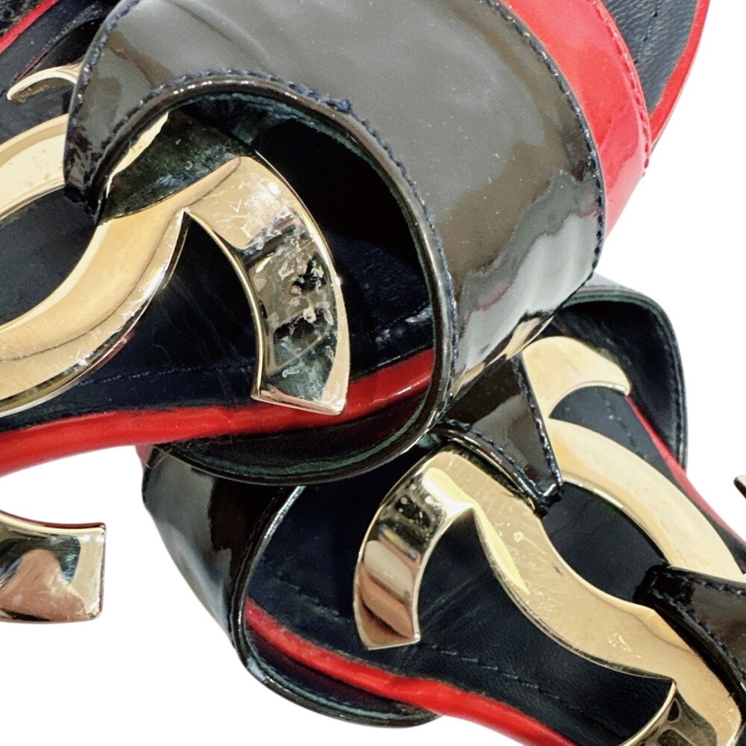 CHANEL Pumps Coco Mark Leather Black Women’s Size EU34/US3.5