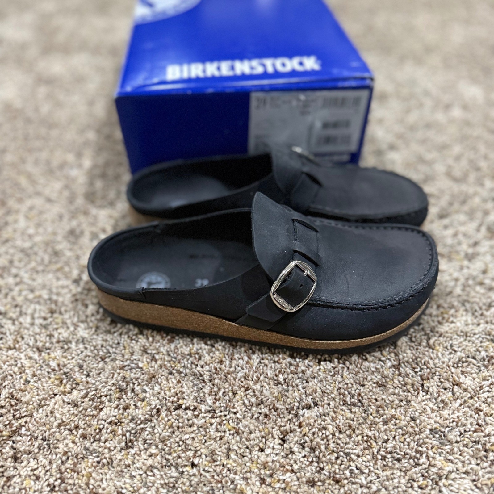 Birkenstock New w Box Buckley Black Suede Leather Narrow Width EU 39 (US L8, M6)