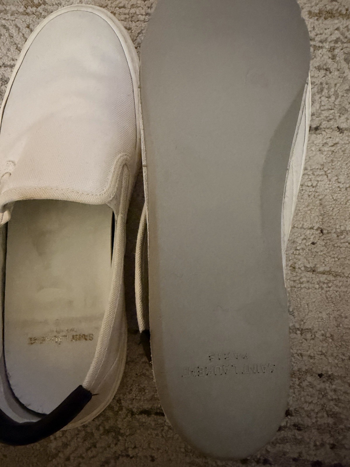 Saint Laurent YSL canvas slip-on sneakers White Shoes Women’s Sz 40 10 US Used