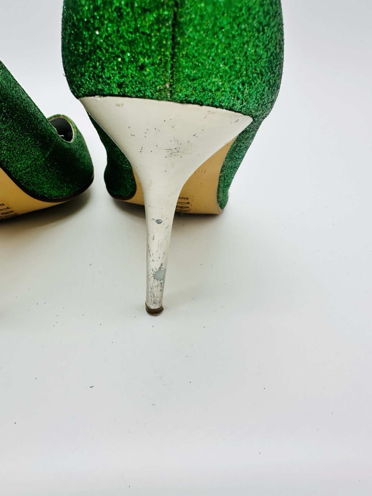 Michael Antonio Women’s WICKED Green Glitter Heels Pointed Toe Sz 7 Costume