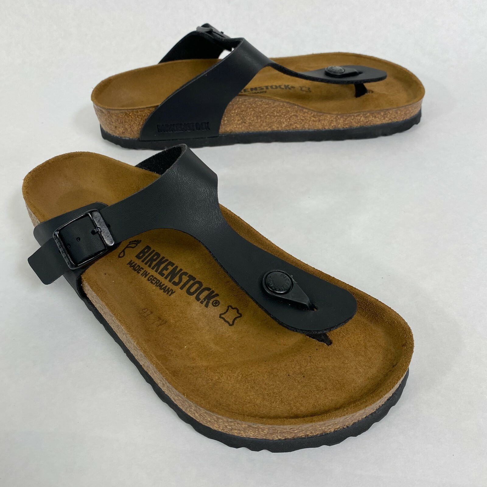 New w/o Box Birkenstock Gizeh Black Birko-Flor Regular – Select Size