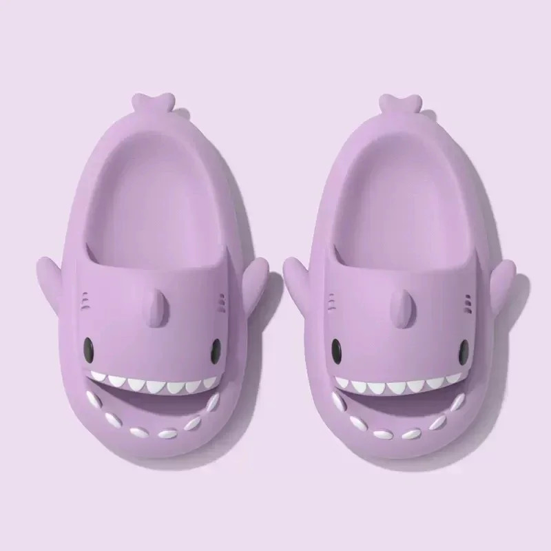 4cm Thick Sole Man Women Shark Slippers 2025 Summer Anti-skid Couple Indoor