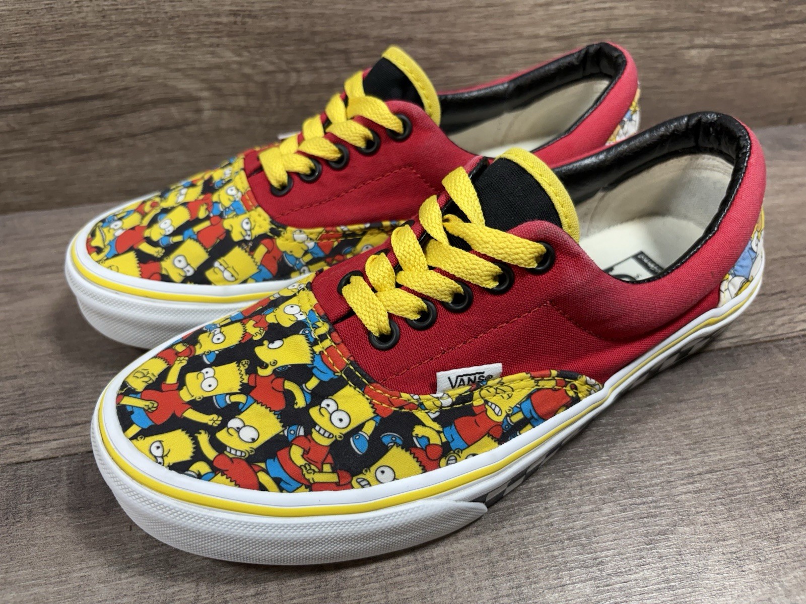 Vans THE SIMPSONS X Customs Bart & Homer Checker Sneakers Shoes Womens Size 8.5
