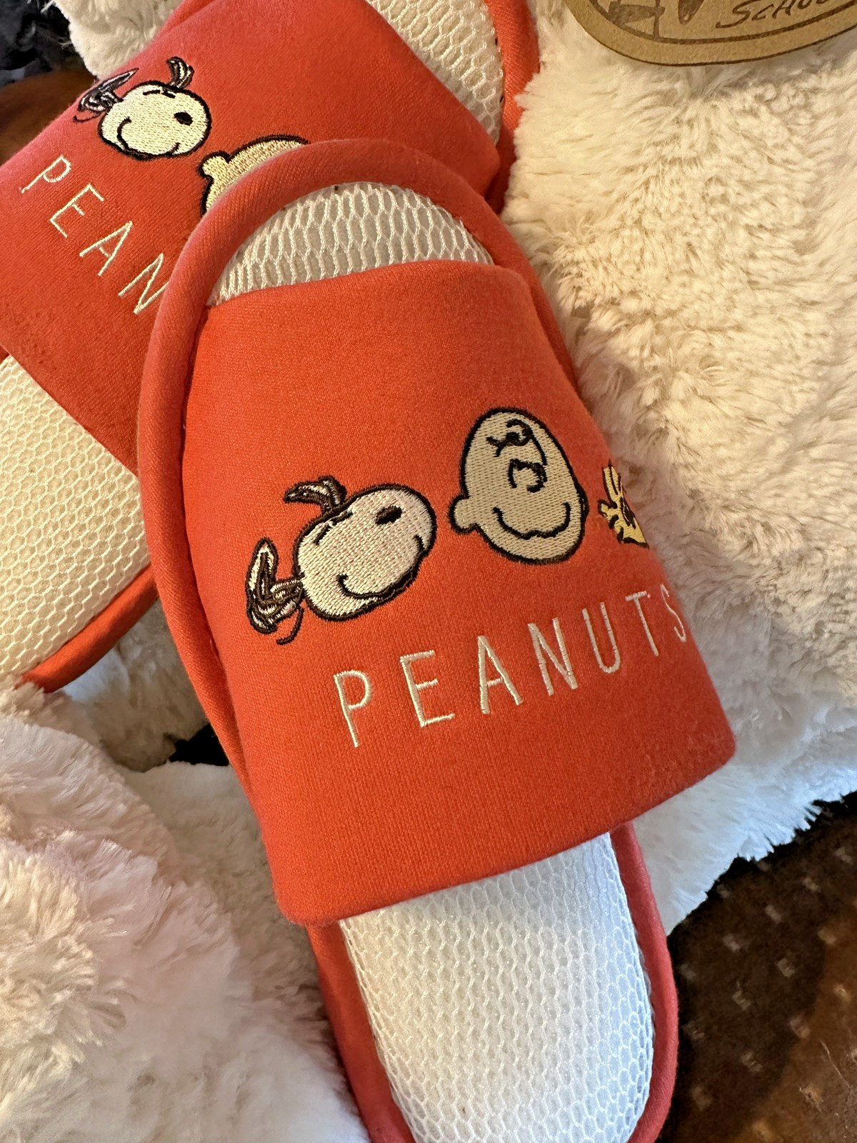 Peanuts Snoopy House Slippers Unisex M/L US 9-10 Cozy Indoor Shoes Japan
