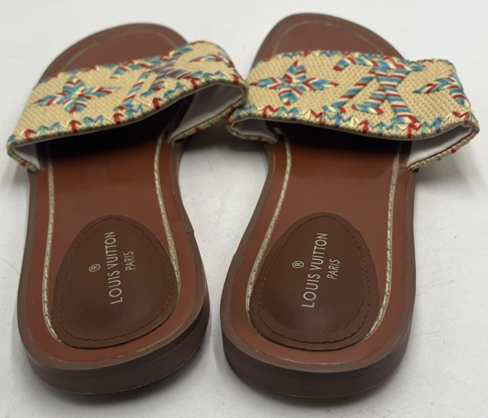 Louis Vuitton Women’s Size 9 (40) Beige/Multicolor Slip On Sandel’s