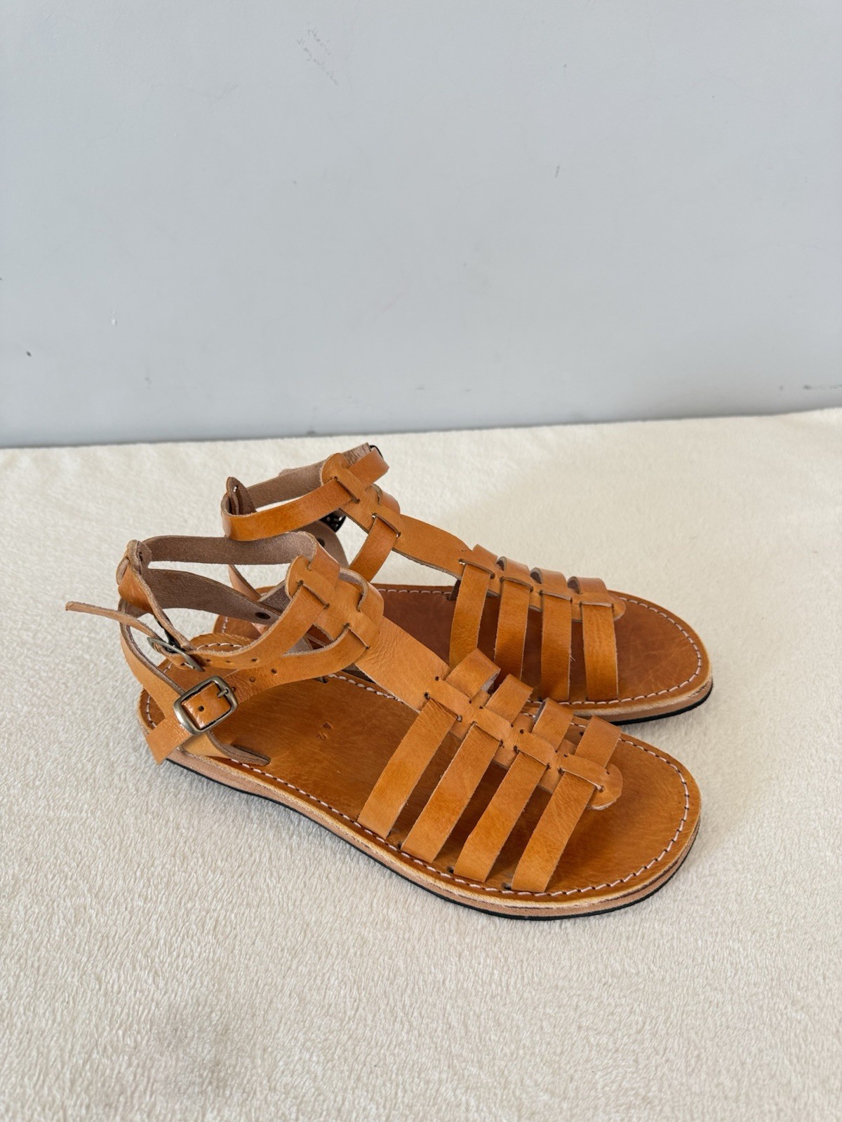 Handcrafted Genuine Leather Women’s Sandals – Five-Strap Cognac | 100% Handmade