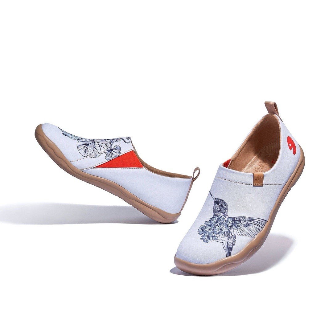 UIN Women’s Toledo Art Painted Travel Shoes Slip On Casual Loafers Sz 9 Floral