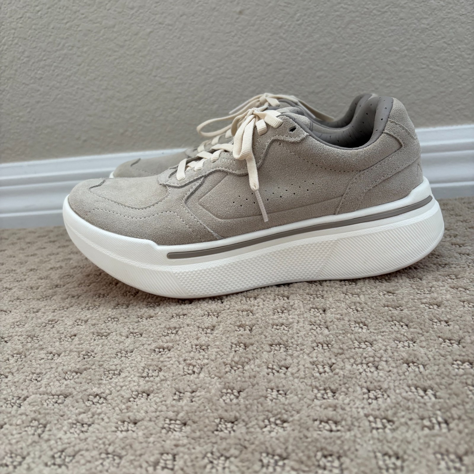 AHNU Sequence 1.1 Suede Shoes in Oatmeal Women US 7 Quiet Luxury NWOT $240