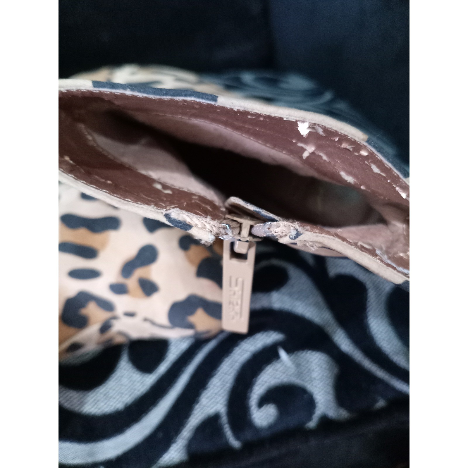 Shiekh Ceasar-01N Leopard Print Wedge Ankle Boots Tan Brown Animal Booties 6