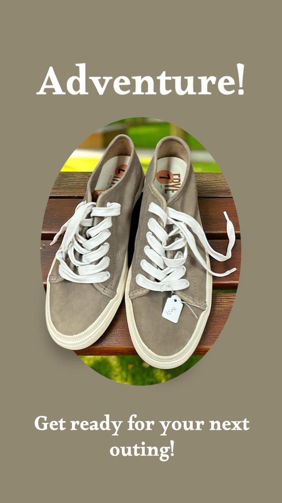 Frye, Woman, Tennis shoes, Gray-Brown, Size 7, Leather, Lace Up.!