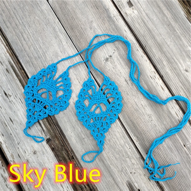 Skull Barefoot Sandals 2Pcs/set Crochet Beach Wedding Shoes for Women