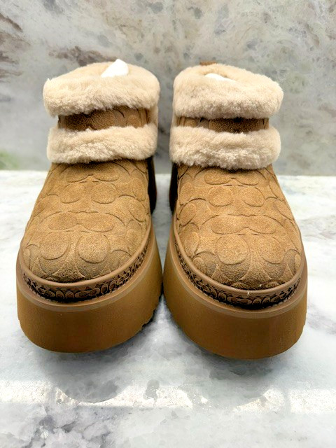 COACH Women’s Christina Signature Shearling CCO35 TOB Pull-On Booties SZ 9B NIB