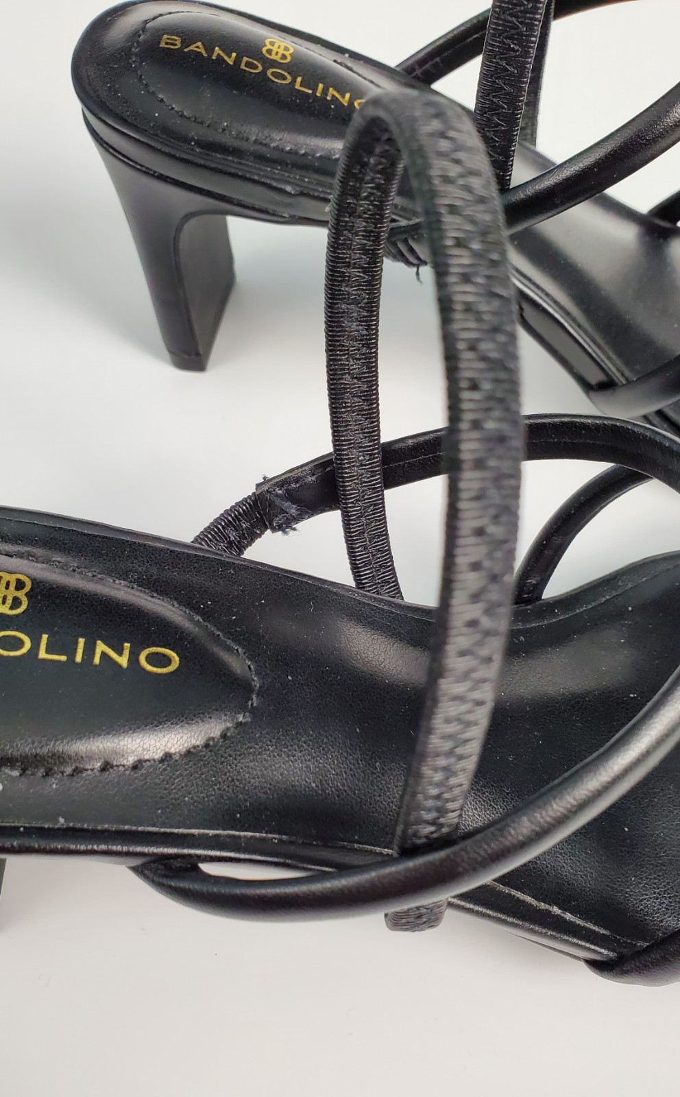 Bandolino Womens Tella Heeled Strappy Sandal Square Toe, Size 6 M, Black