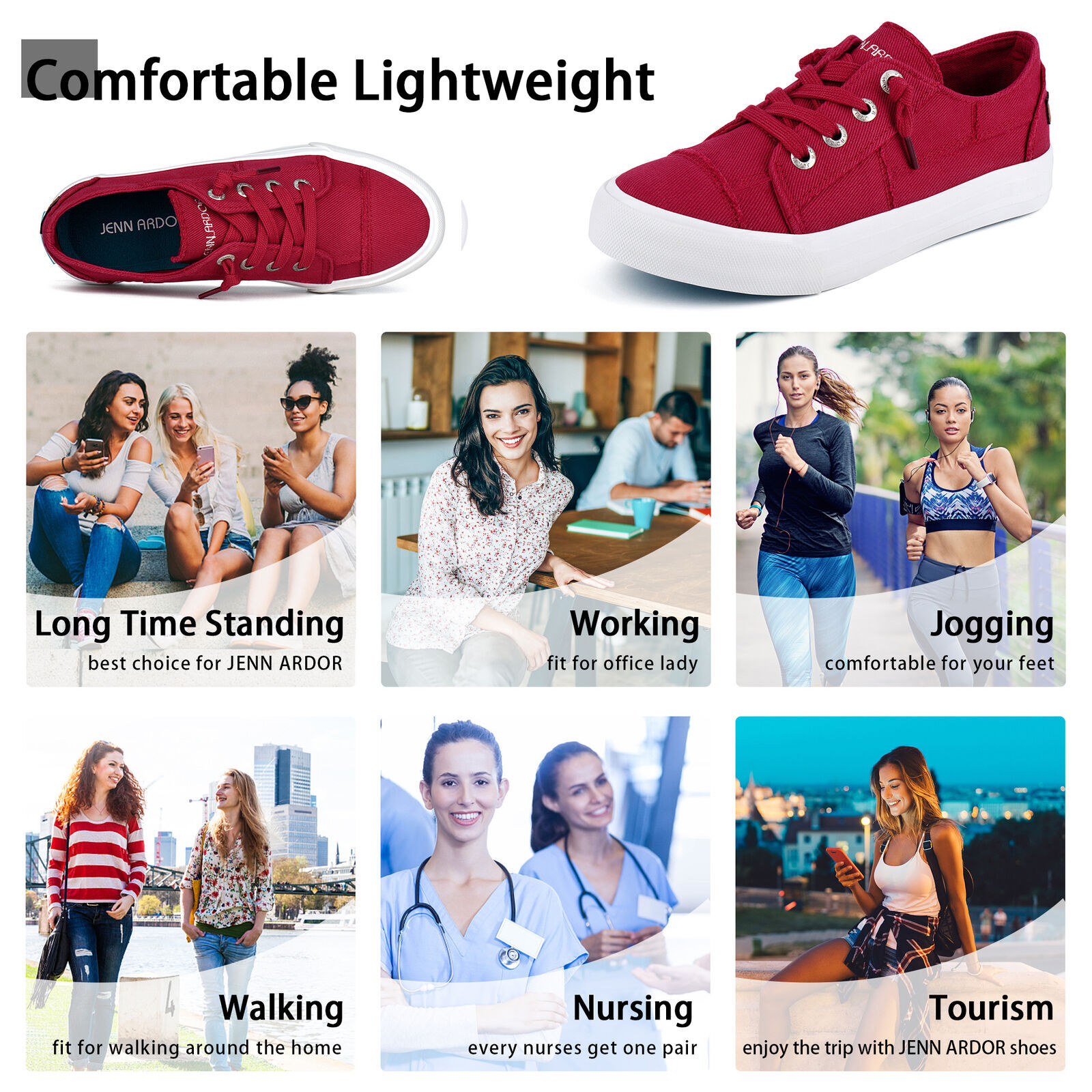 Women Fashion Sneakers Tennis Shoes Classic Lace Up Casual Travel Walking Shoes