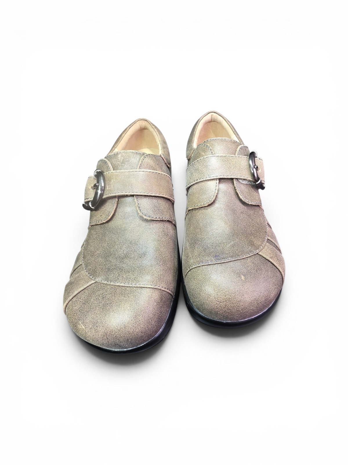 Alegria Khloe Drifted Brown Gray Leather Clogs Professional Comfort Shoes NWOB