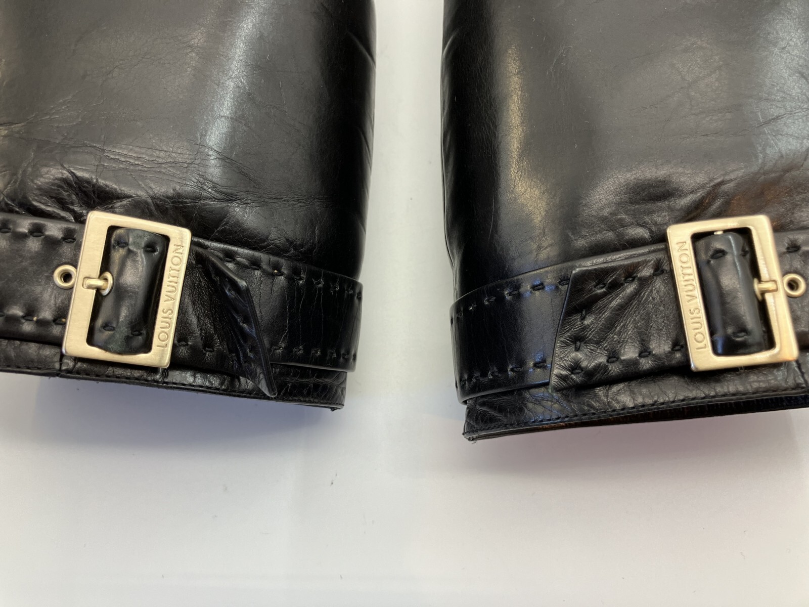 LOUIS VUITTON leather long boots black (EU 35.5)(US 5.5)(22.5 cm)(8.86 inch)…