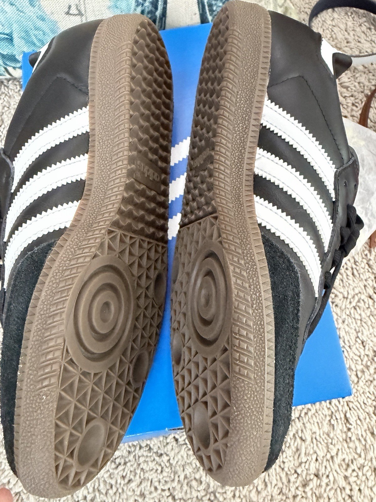 adidas Samba OG W Core Black/Cloud White/Clear Granite Leather Lace Up IG9031