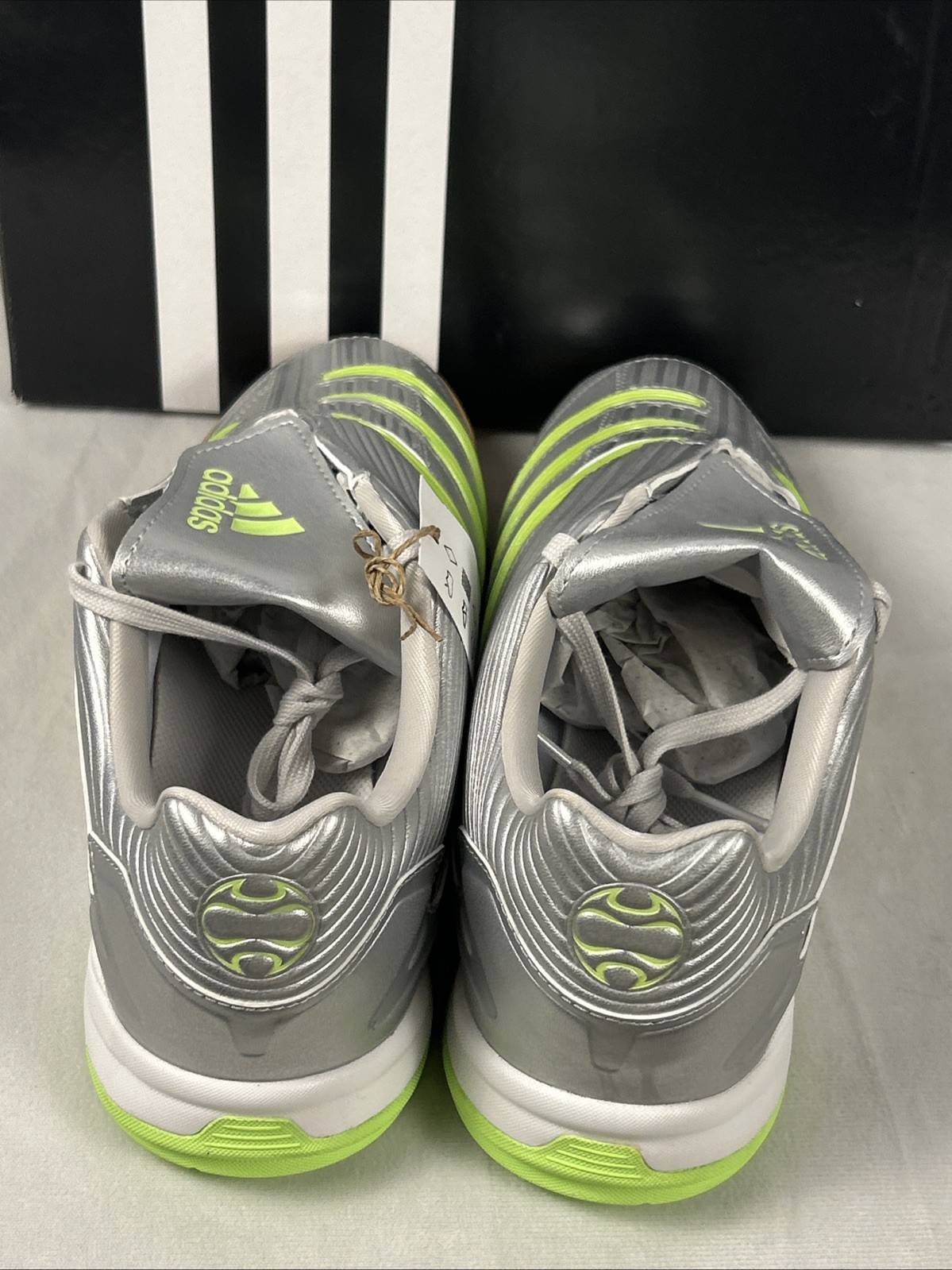 Adidas Predator Sala W Silver Signal Green Indoor Soccer Shoes JR1636 Womens 9