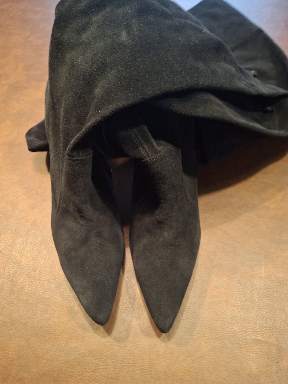 FERNANDO BERLIN CROTCH LEATHER BOOTS BLACK SUEDE 41 UNLINED LEATHER PLUS SIZE