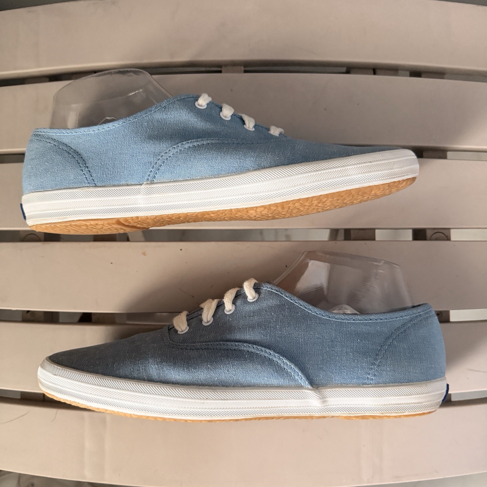 Vintage 90s Keds Blue Canvas Lace Up Sneakers Womens 9.5 Retro Preppy Casual
