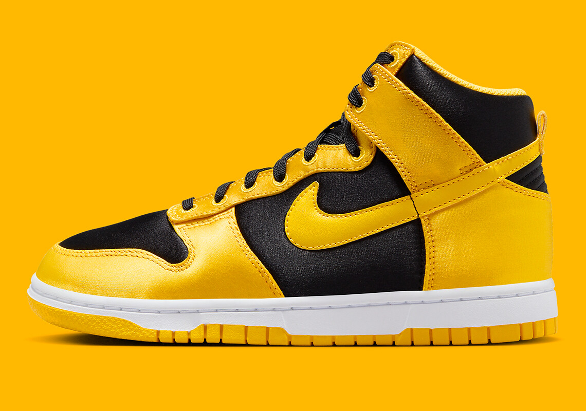 Women’s Nike Dunk High Satin Goldenrod Varsity Maize Black Nby FN4216-001 sz 10