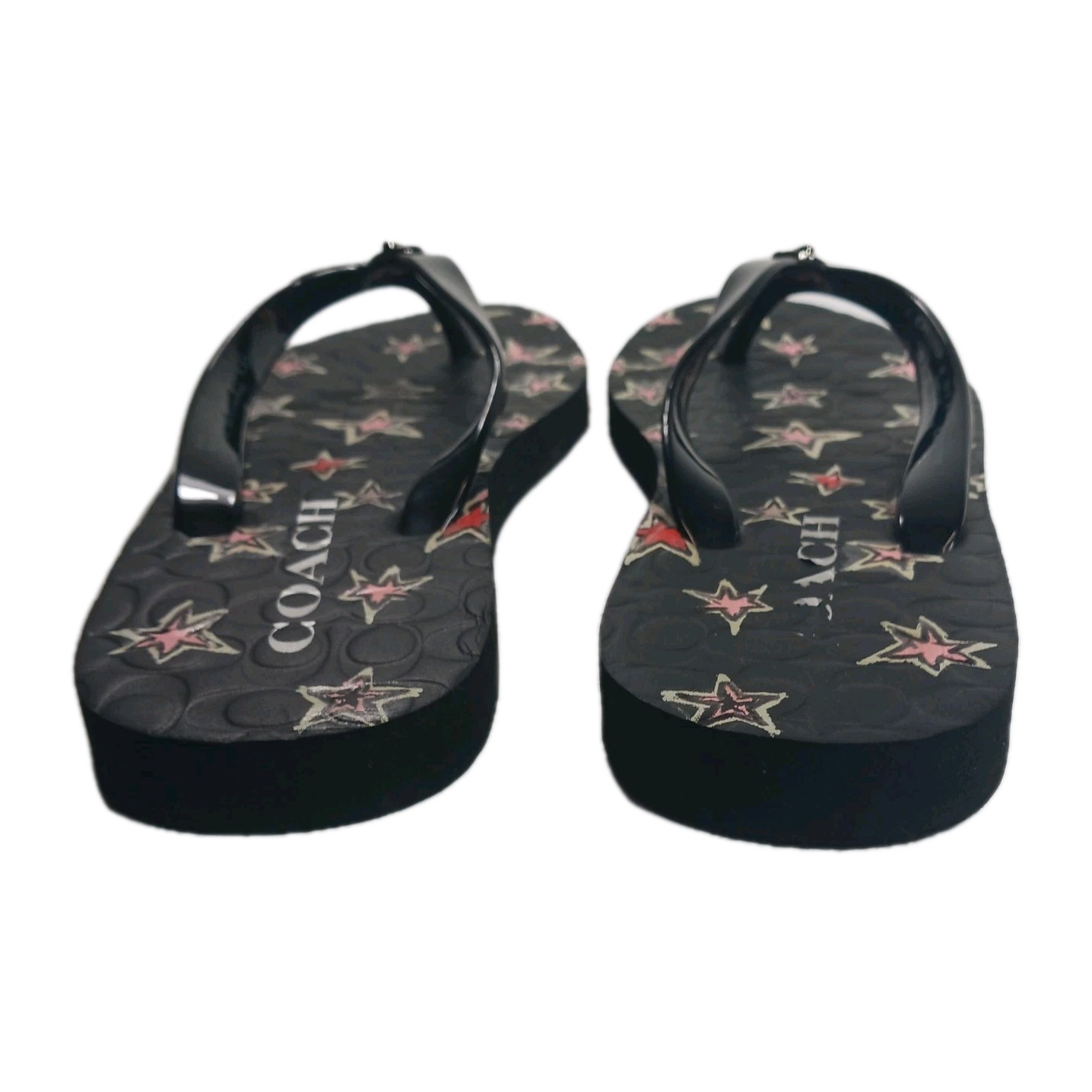 Coach Abbigail Stars Print Flip Flops Thong Sandals Womens Size 6 Summer Beach