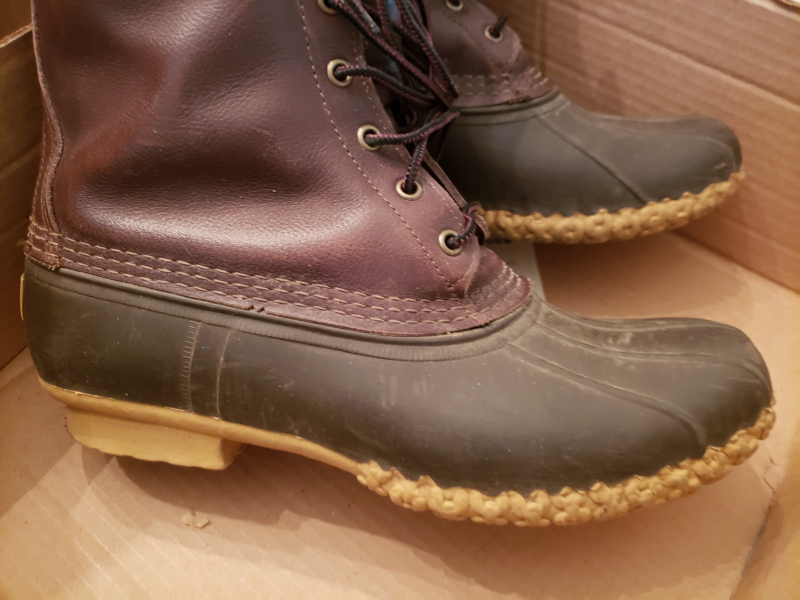 🥾EUC 🥾 L.L. Bean🥾 MENS 8” LLBEAN HUNTING BOOTS Brown LEATHER GoreTex; Size 9M