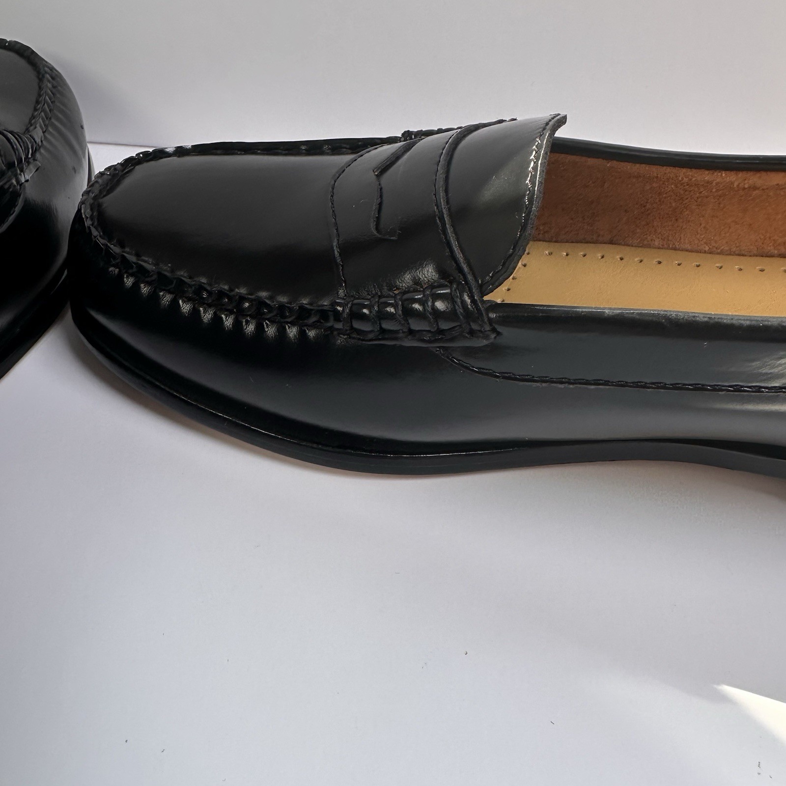 GH Bass Weejuns Penny Loafers Black Leather Shoes Womens Size 8.5 W 4005-001 NIB
