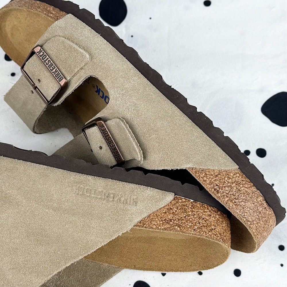Birkenstock Arizona Narrow/Wide Taupe Suede Leather Unisex Sandals 37-45