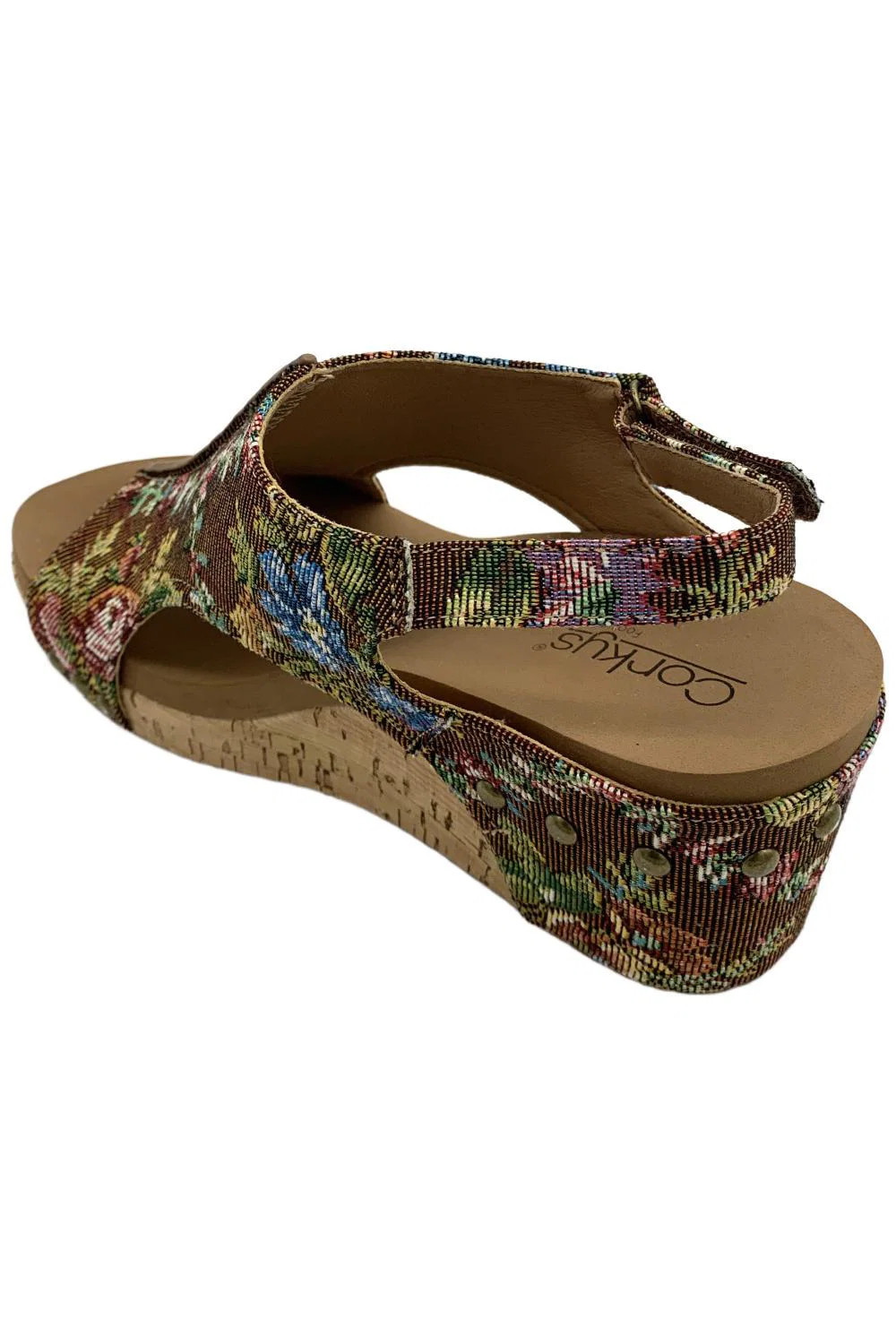 Corkys Women’s Carley Wedges Rust/Floral