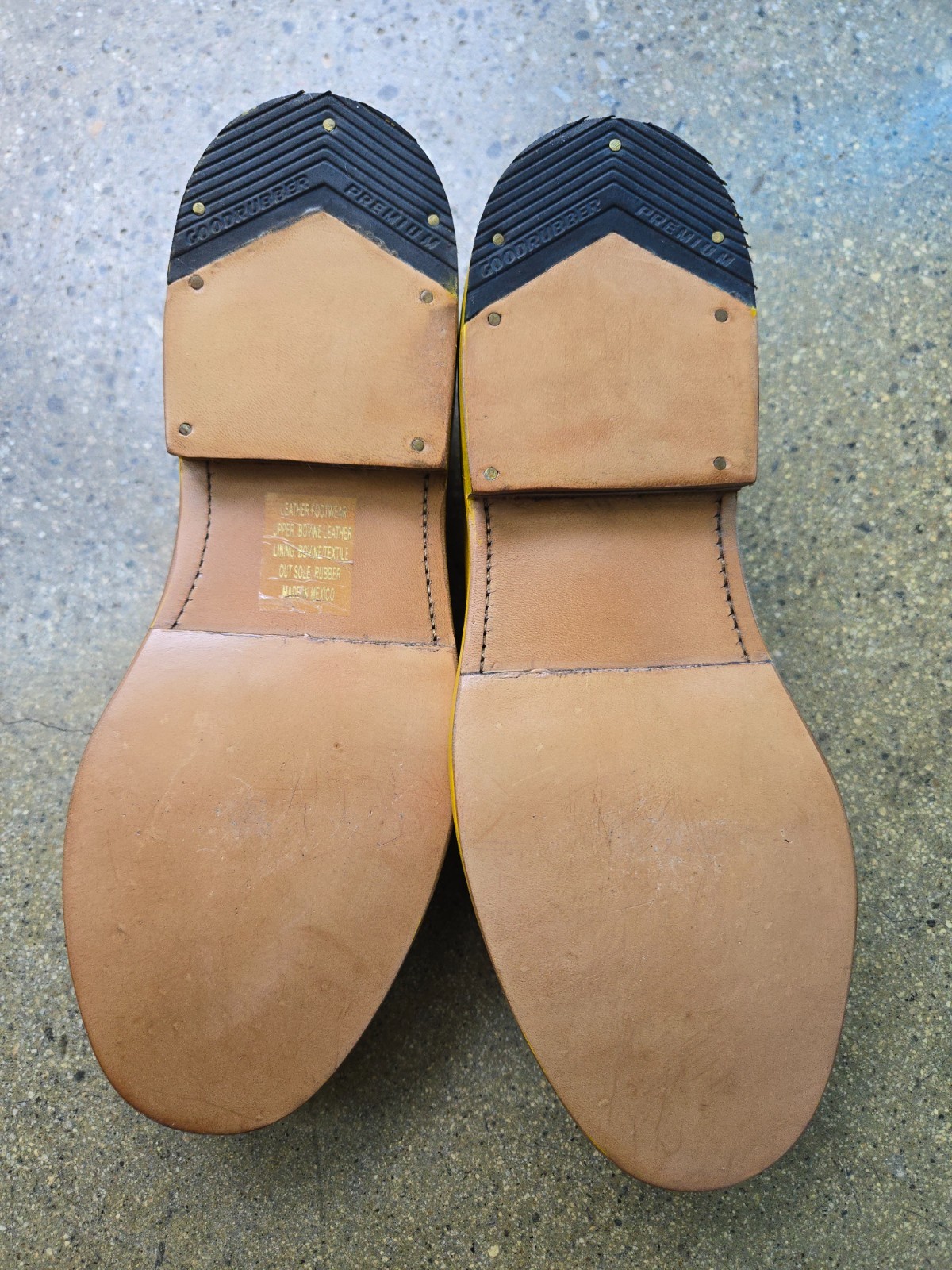Unmarked Uma Yellow Brogue Loafers Men 5/Women 6.5 Made in Mexico Goodyear Welt