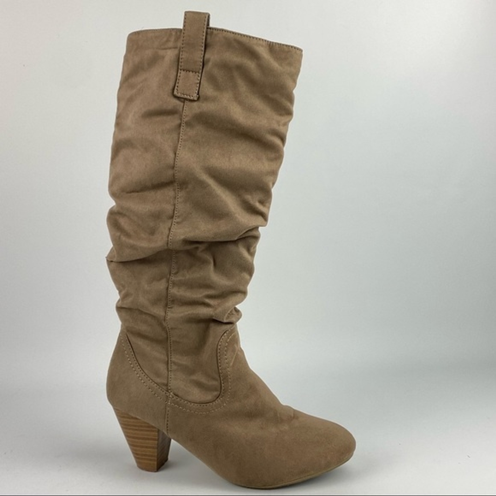 Call It Spring Heeled Boots Womens Size 7 Tan Zipper Long Boots