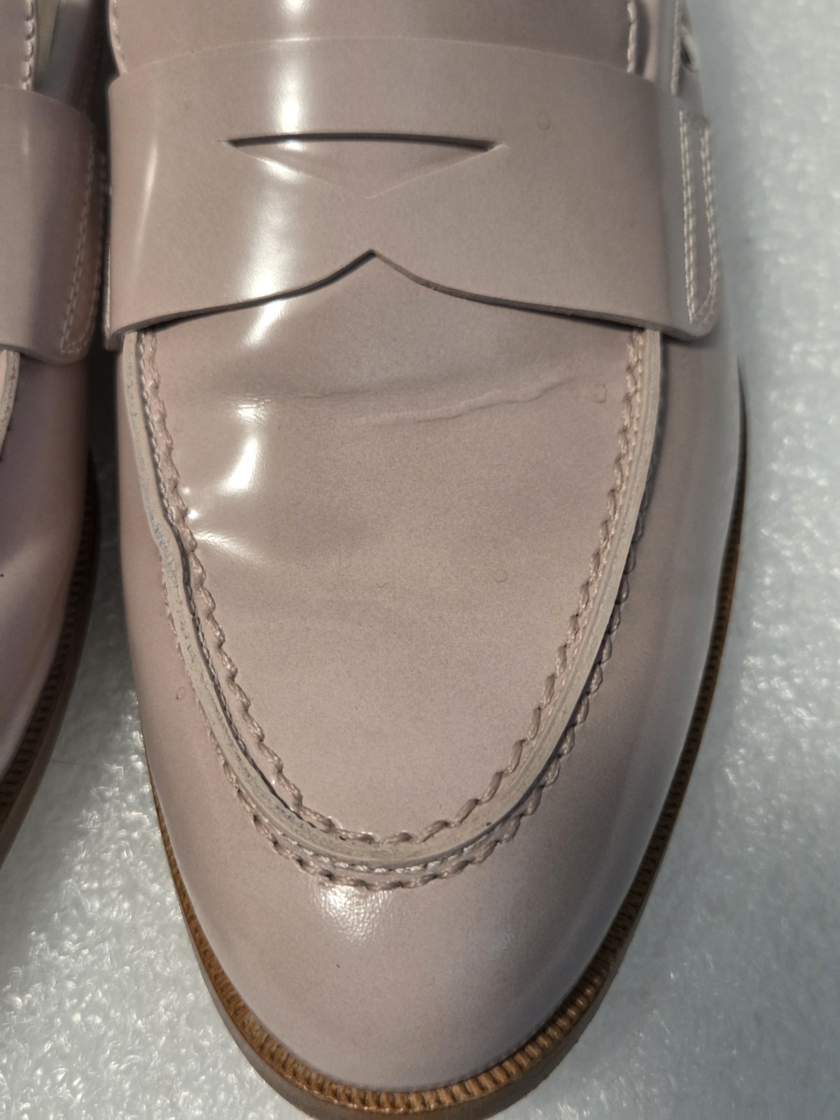 Attilio Giusti Leombruni AGL Penny Loafers Mule 39 Stud Trim Pale Raby Nude